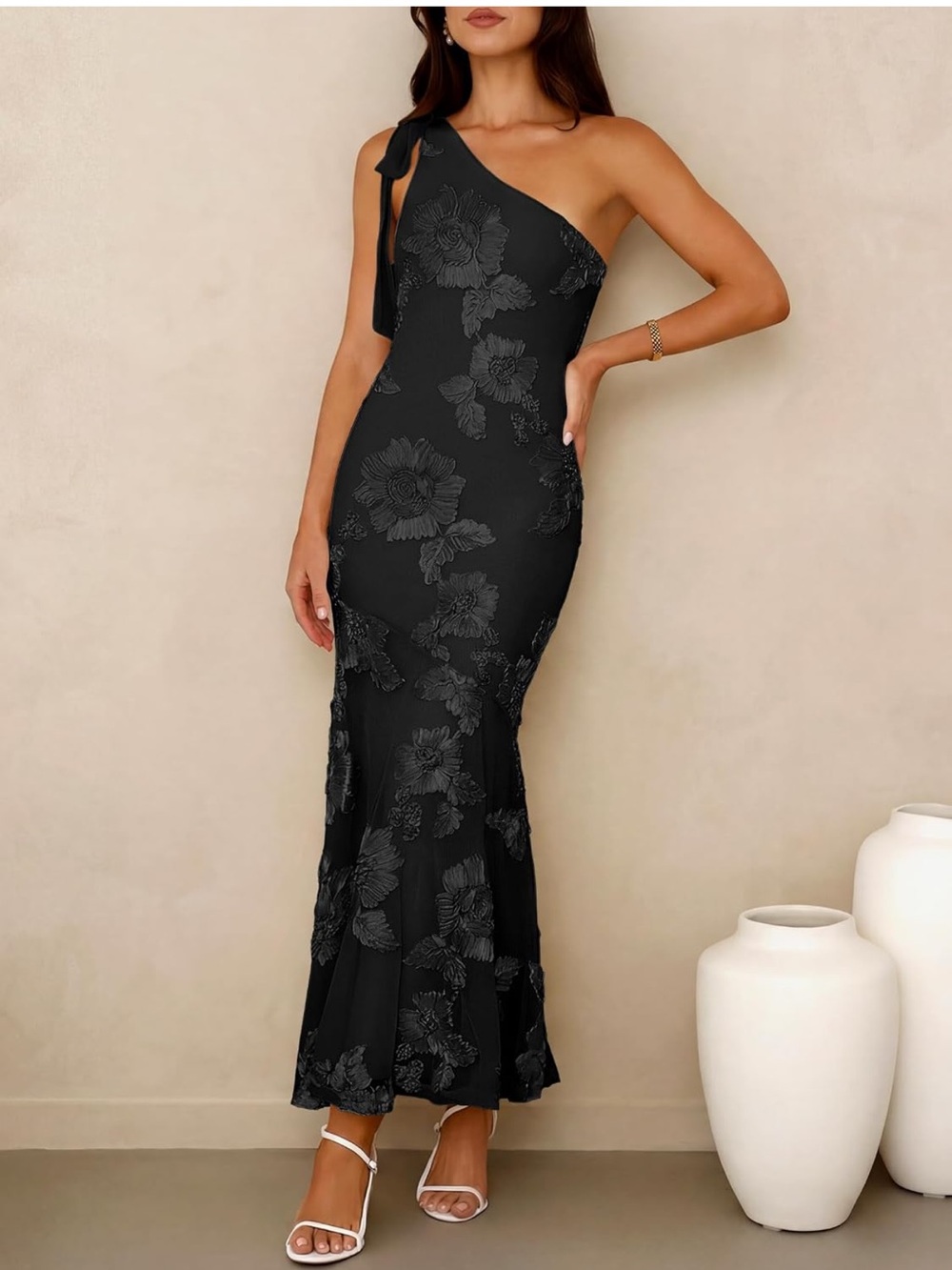 One-Shoulder Black Dress